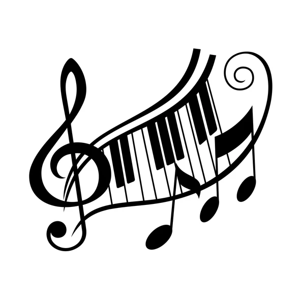 Müzik ve Nota Sticker 17x17 Cm Siyah ürün görseli 1