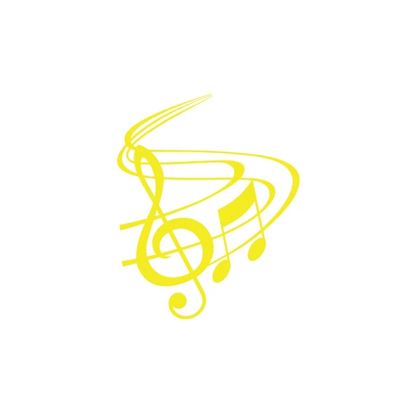 Müzik ve Nota Sticker 17x17 Cm Sarı ürün görseli 1