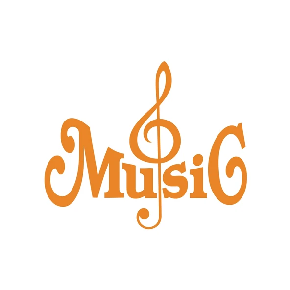 Müzik ve Nota Sticker 17x17 Cm Turuncu ürün görseli 1