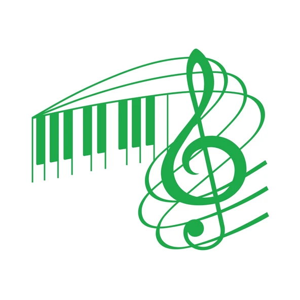 Müzik ve Nota Sticker 17x17 Cm Yeşil ürün görseli 1
