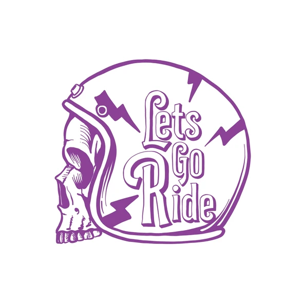 Lets GO Ride Sticker 17x17 Cm Mor ürün görseli 1