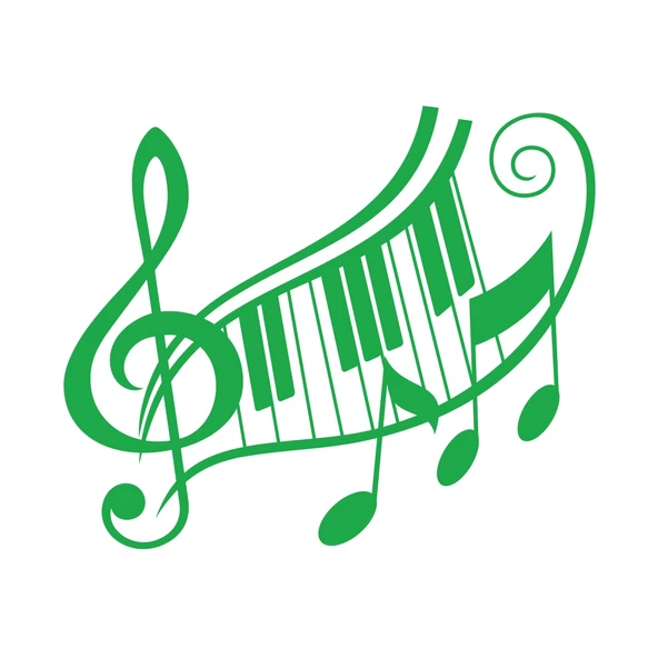 Müzik ve Nota Sticker 17x17 Cm Yeşil ürün görseli 1