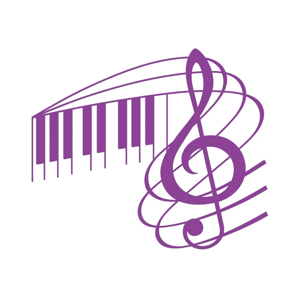 Müzik ve Nota Sticker 17x17 Cm Mor ürün görseli 1