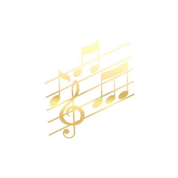 Müzik ve Nota Sticker 17x17 Cm Gold ürün görseli 1