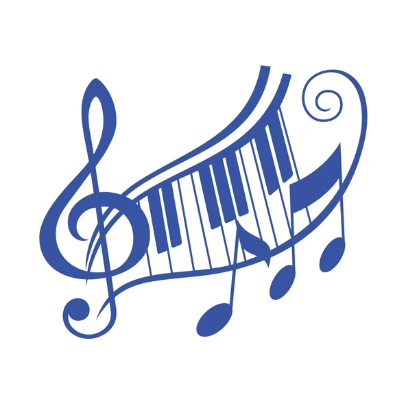 Müzik ve Nota Sticker 17x17 Cm Mavi ürün görseli 1