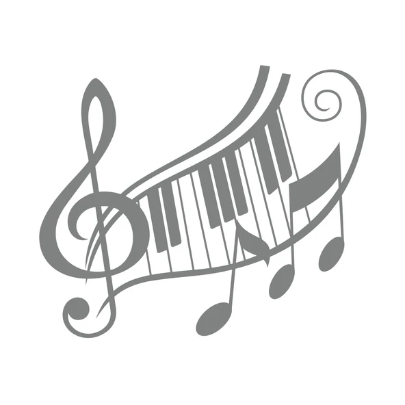 Müzik ve Nota Sticker 17x17 Cm Gri ürün görseli 1