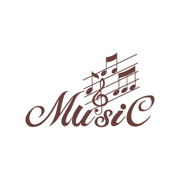 Müzik ve Nota Sticker 17x17 Cm Kahverengi ürün görseli 1