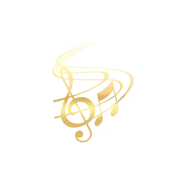 Müzik ve Nota Sticker 17x17 Cm Gold ürün görseli 1