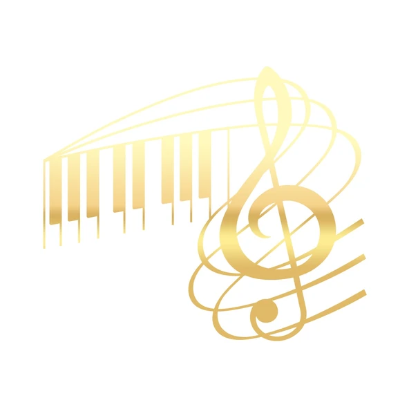 Müzik ve Nota Sticker 17x17 Cm Gold ürün görseli 1