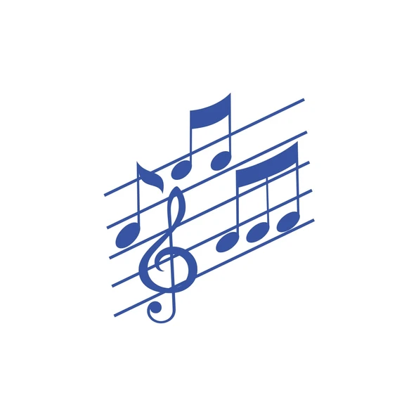 Müzik ve Nota Sticker 17x17 Cm Mavi ürün görseli 1