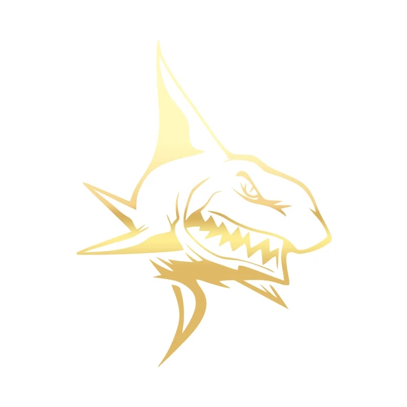 Kızgın Köpek Balığı Sticker 17x17 Cm Gold ürün görseli 1