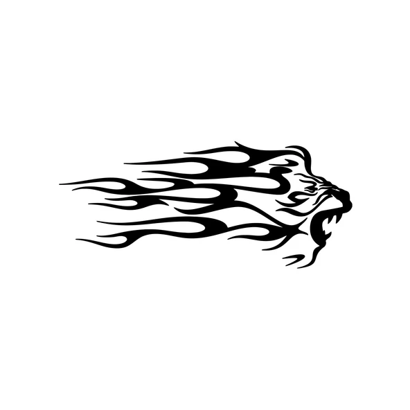 Alevli Aslan Sticker 17x17 Cm Siyah ürün görseli 1
