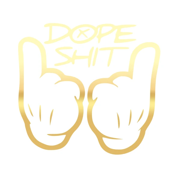 Dope Shit Sticker 17x17 Cm Gold ürün görseli 1