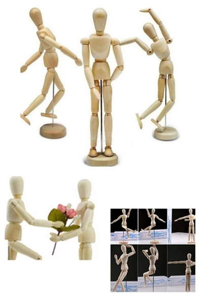 Eskiz Mankeni Ahşap Model 30 cm Manken Modelling - Resim 9