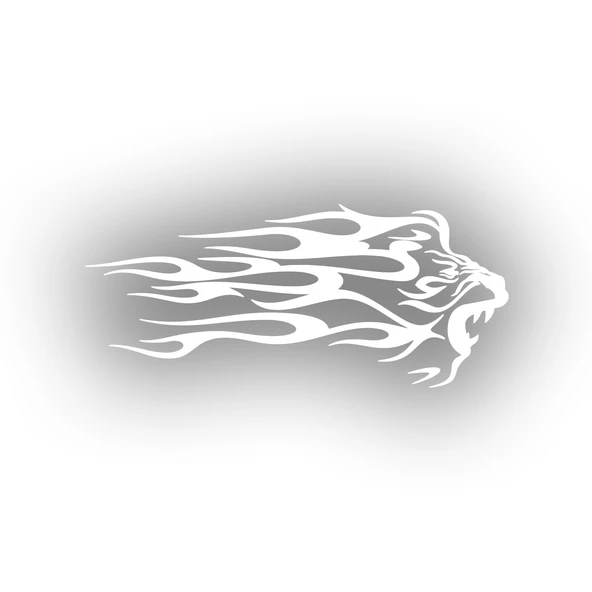 Alevli Aslan Sticker 17x17 Cm Beyaz ürün görseli 1