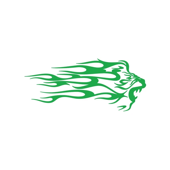Alevli Aslan Sticker 17x17 Cm Yeşil ürün görseli 1