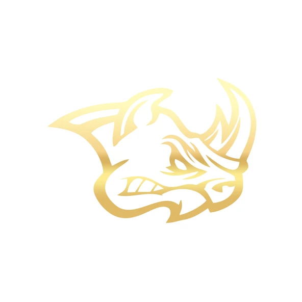 Kızgın Gergedan Sticker 17x17 Cm Gold ürün görseli 1