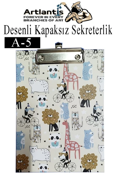 Desenli Sekreterlik Kapaksız A5 1 Adet Renkli A5 Kapaksız Sekreterlik Klipsli Metal Mekanizmalı 80 Yaprak Kapasiteli ürün görseli 1