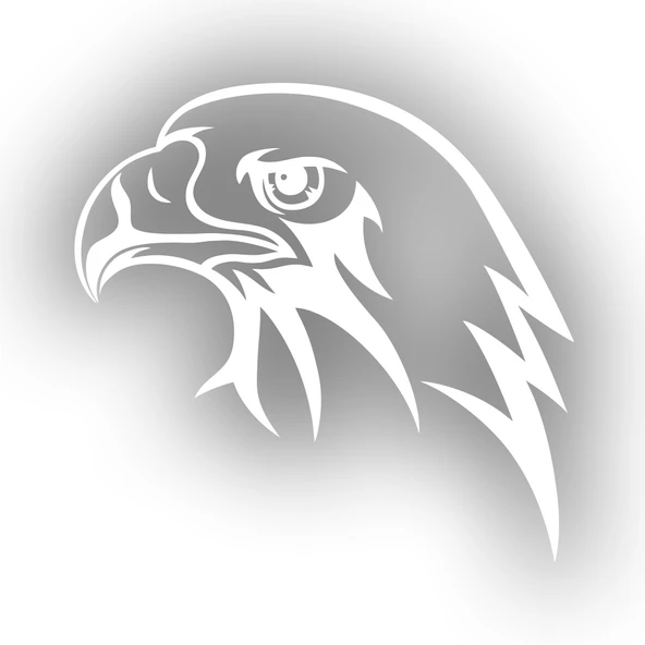 Kartal Kafası Sticker 17x17 Cm Beyaz ürün görseli 1