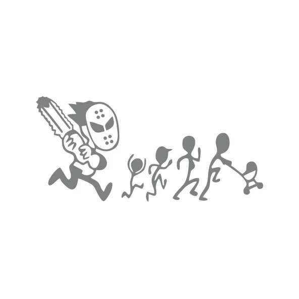 Jason Voorhees Koşan Aile Komik Sticker 17x17 Cm Gri ürün görseli 1