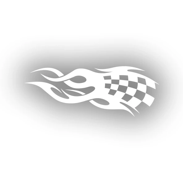 Alev Racing Sticker 17x17 Cm Beyaz ürün görseli 1
