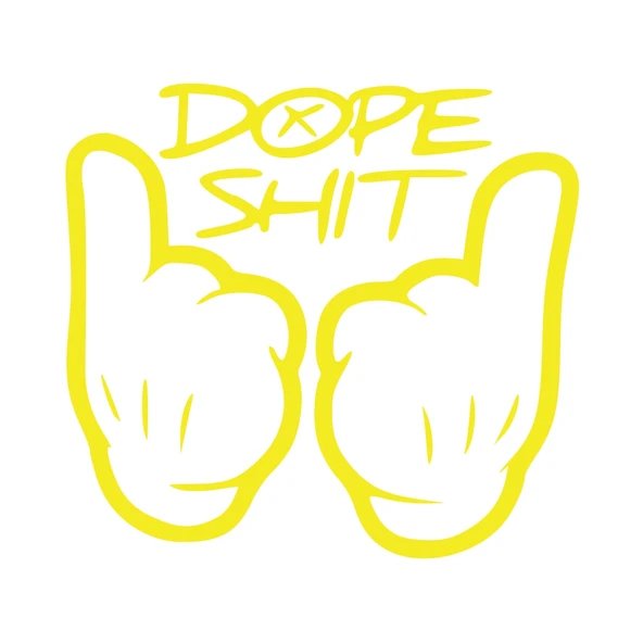 Dope Shit Sticker 17x17 Cm Sarı ürün görseli 1