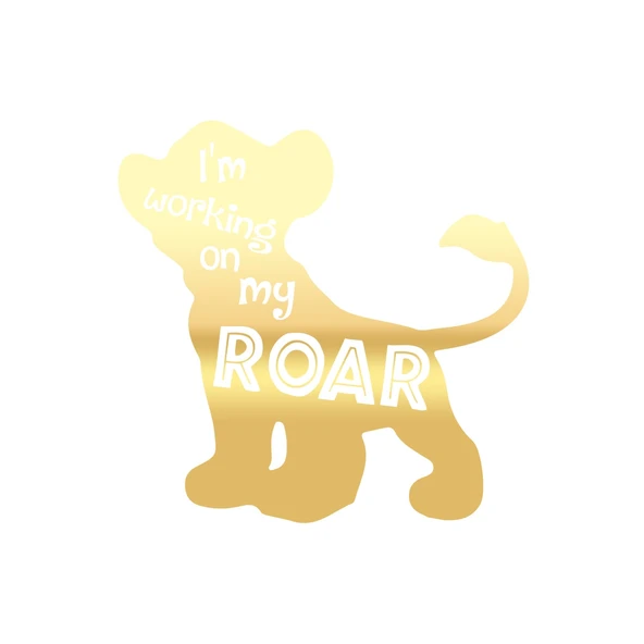 Roar Köpek Sticker 17x17 Cm Gold ürün görseli 1