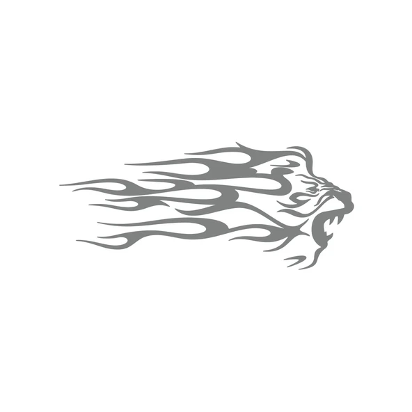 Alevli Aslan Sticker 17x17 Cm Gri ürün görseli 1
