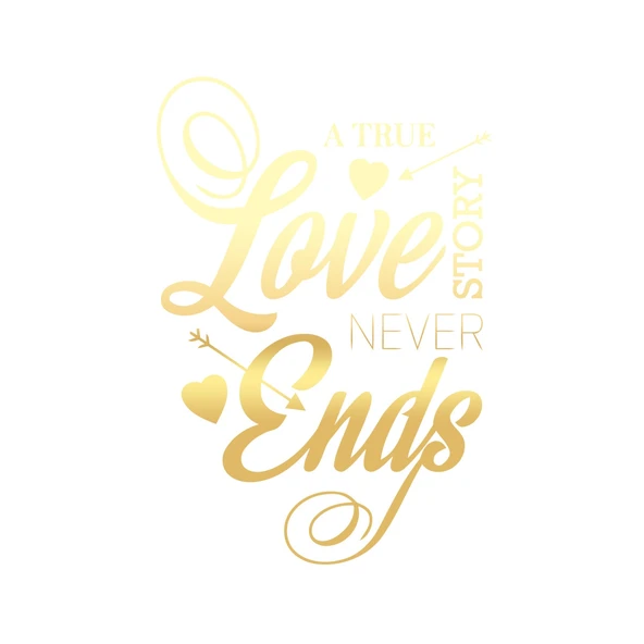 Love never Ends Sticker 17x17 Cm Gold ürün görseli 1