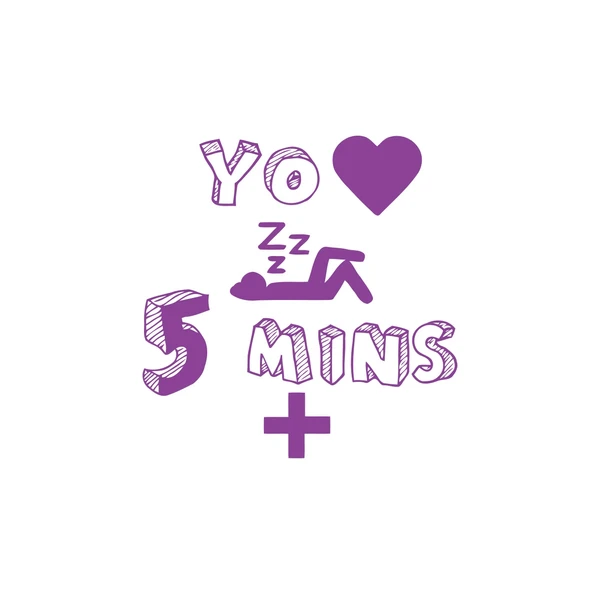 you love 5 mins sticker 17x17 Cm Mor ürün görseli 1