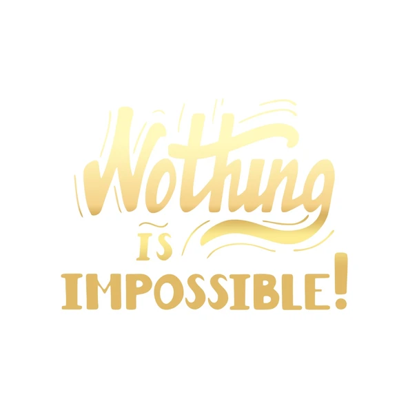 Nothing İs impossible 17x17 Cm Gold ürün görseli 1
