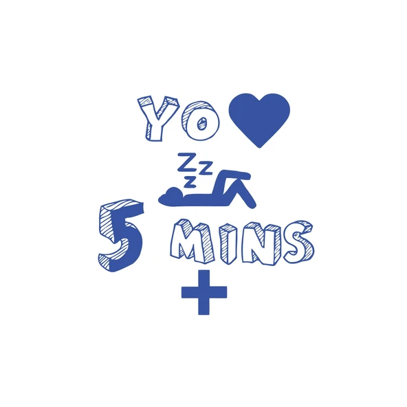 you love 5 mins sticker 17x17 Cm Mavi ürün görseli 1