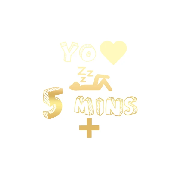 you love 5 mins sticker 17x17 Cm Gold ürün görseli 1