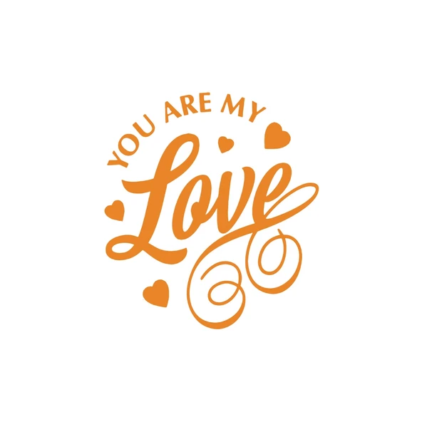 You Are my Love Sticker 17x17 Cm Turuncu ürün görseli 1