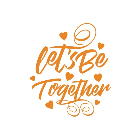 Lets be Together Sticker 17x17 Cm Turuncu ürün görseli 1