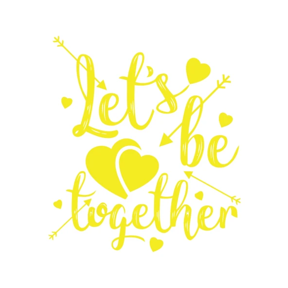 Lets be Together Sticker 17x17 Cm Sarı ürün görseli 1