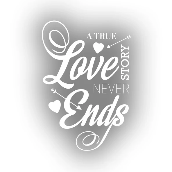 Love never Ends Sticker 17x17 Cm Beyaz ürün görseli 1