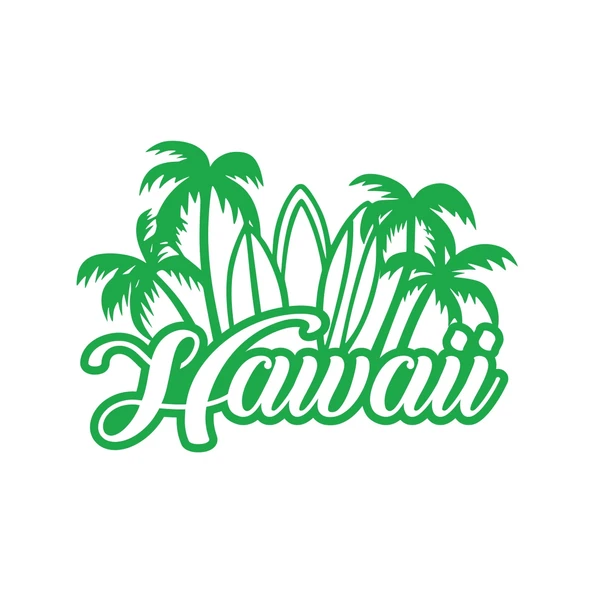 Hawaii Sticker 17x17 Cm Yeşil ürün görseli 1