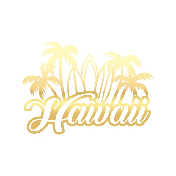 Hawaii Sticker 17x17 Cm Gold ürün görseli 1