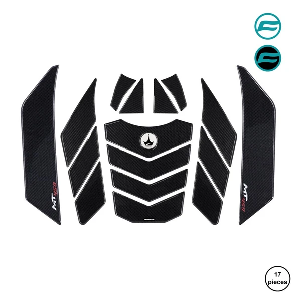 Grippatch CF 450 MT 2024 ile Uyumlu Kaydırmaz 6D Karbon 17 Parça Tank Pad Seti GC39 ürün görseli 1