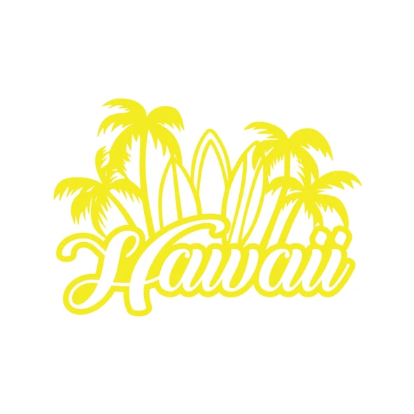 Hawaii Sticker 17x17 Cm Sarı ürün görseli 1