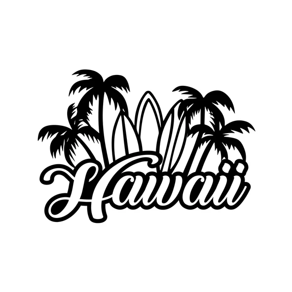 Hawaii Sticker 17x17 Cm Siyah ürün görseli 1