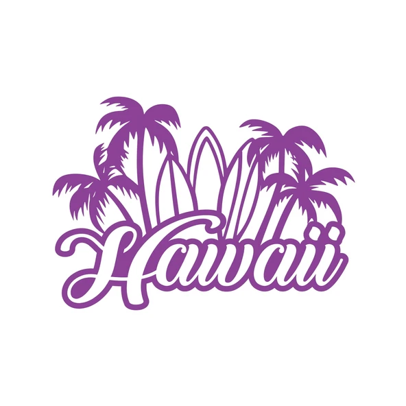 Hawaii Sticker 17x17 Cm Mor ürün görseli 1