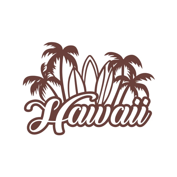 Hawaii Sticker 17x17 Cm Kahverengi ürün görseli 1