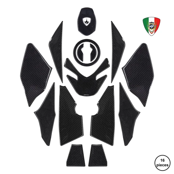 Grippatch MV Agusta Turismo Veloce ile Uyumlu Kaydırmaz 6D Karbon 16 Parça Tank Pad Seti GC38 ürün görseli 1