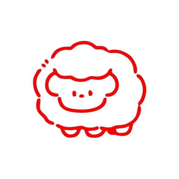 Koyun Sticker 17x17 Cm Kırmızı ürün görseli 1