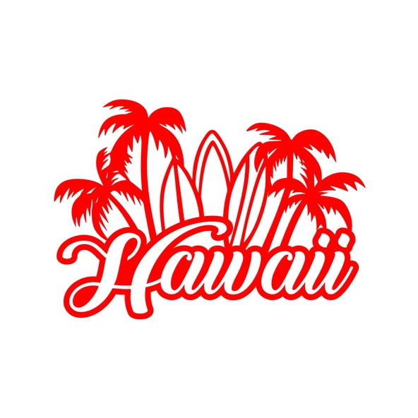 Hawaii Sticker 17x17 Cm Kırmızı ürün görseli 1