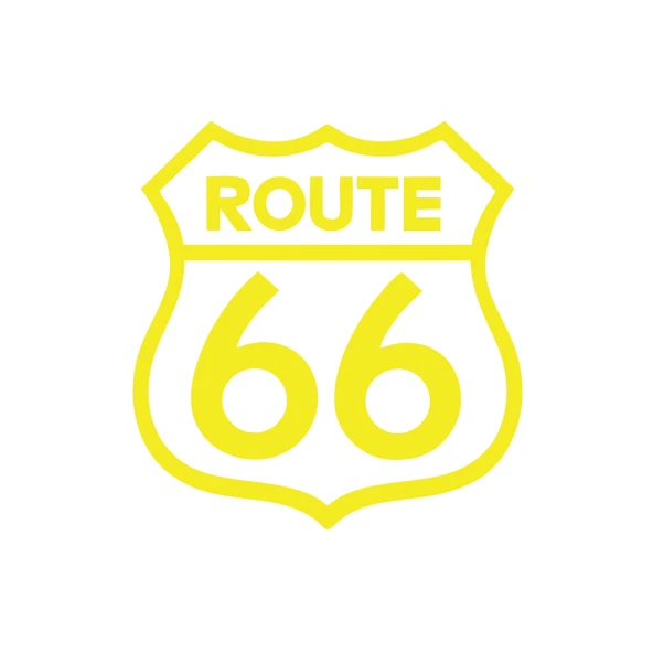 Route 66 Sticker 17x17 Cm Sarı ürün görseli 1
