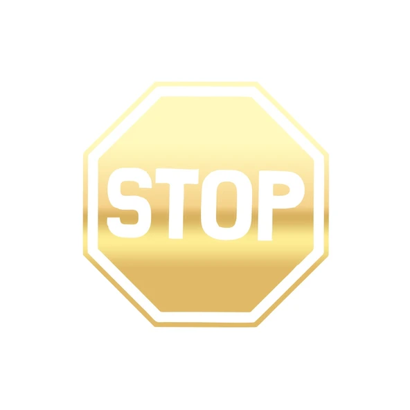 Stop Stikcer 17x17 Cm Gold ürün görseli 1