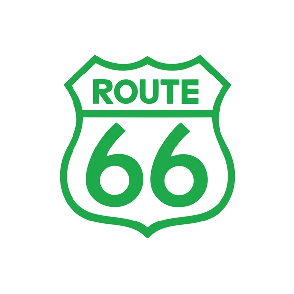 Route 66 Sticker 17x17 Cm Yeşil ürün görseli 1